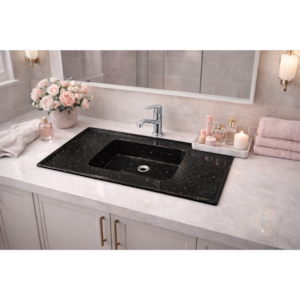 Pia Decoralita Premium Granito Sintetico 150X54 Preto Absoluto