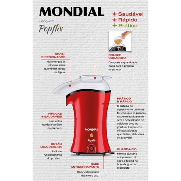 Pipoqueira Mondial PP-03 127V/60HZ Vermelho-1060661c-9a54-4322-9193-02ad0e615820