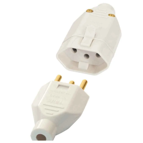 Plugue e Tomada Fame 2P+T Macho e Femea 10A/250V Cinza-a561a183-a3a9-4297-8fbf-75e4c01c7768