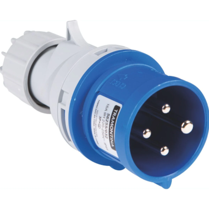 Plugue Movel Industrial Tramontina 3P+T 16A 220-250V 9H IP44Azul