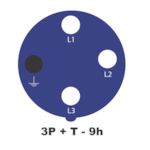 Plugue Movel Industrial Tramontina 3P+T 32A 220-250V 9H IP44Azul