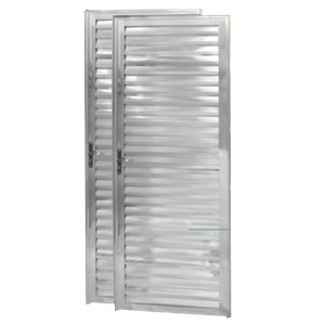 Porta CLM Aluminio 60x210 Veneziana Branca Direita Premium