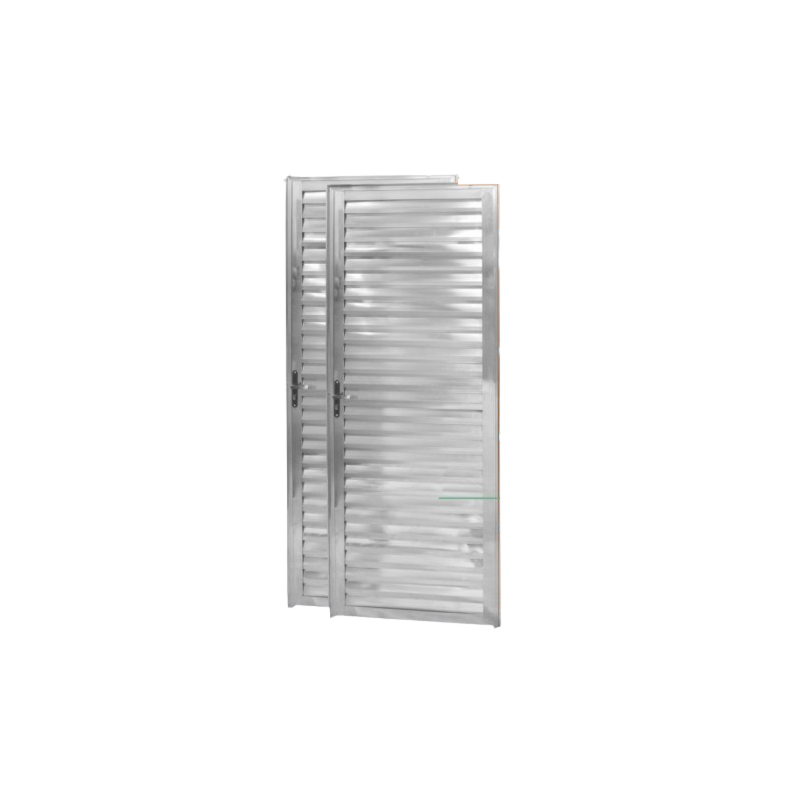 Porta CLM Aluminio 70x210 Veneziana Branca Direita Premium