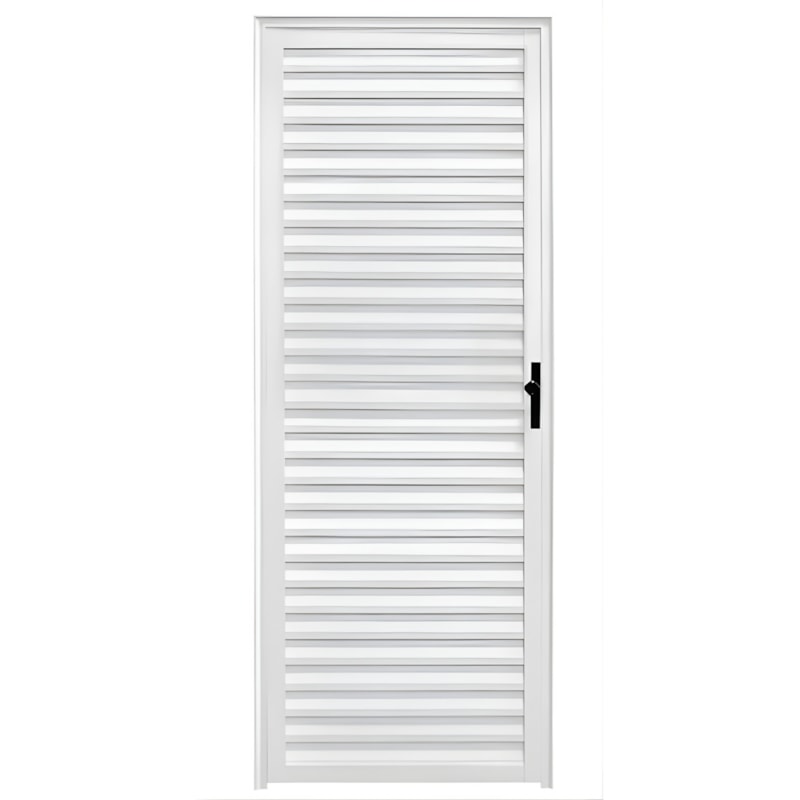 Porta CLM Aluminio Branca 70x210 Veneziana Direita Premium