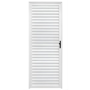 Porta CLM Aluminio Branca 70x210 Veneziana Direita Premium