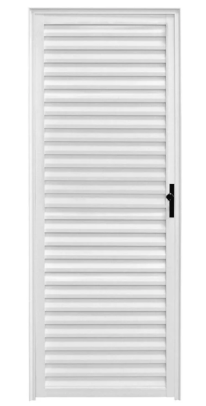 Porta CLM Aluminio Branca 70X210 Veneziana Esquerda Premium