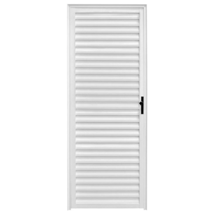 Porta CLM Aluminio Branco 60X210 Veneziana Esquerdo Premium