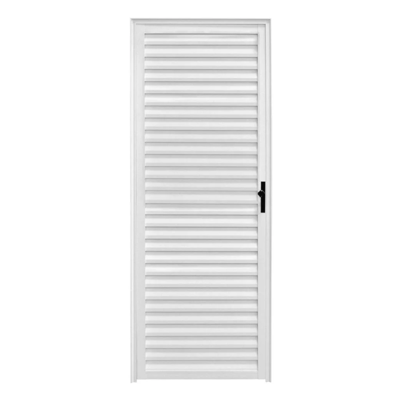 Porta CLM Aluminio Branco 60X210 Veneziana Esquerdo Premium