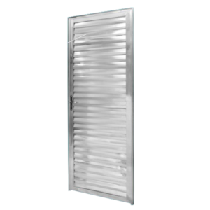 Porta CLM Aluminio Natural 60X210 Veneziana Direita Premium