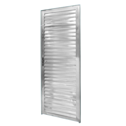 Porta CLM Aluminio Natural 60X210 Veneziana Direita Premium