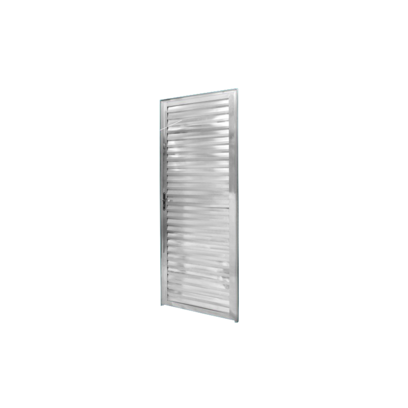 Porta CLM Aluminio Natural 60X210 Veneziana Direita Premium