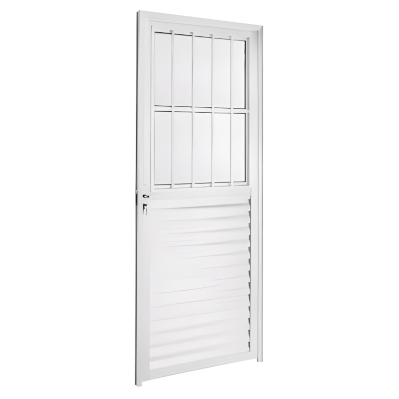 Porta Quality Postigo Home 0,80x2,10m de Alumínio Branco com Vidro Canelado – Lado Direito-3a04594e-4d30-4c3d-9ea2-332a070c47c1
