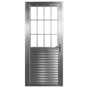 Porta Quality Postigo Home 0,80XA2,10M Lado Direito de Aluminio Branco de Vidro Canelado