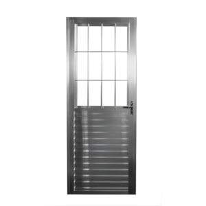 Porta Quality Postigo Home 0,80XA2,10M Lado Direito de Aluminio Branco de Vidro Canelado