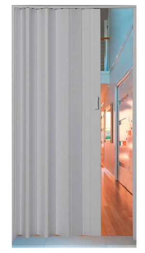 Porta Sanfonada Duda 0,72CMX2,10M PVC Cinza Claro