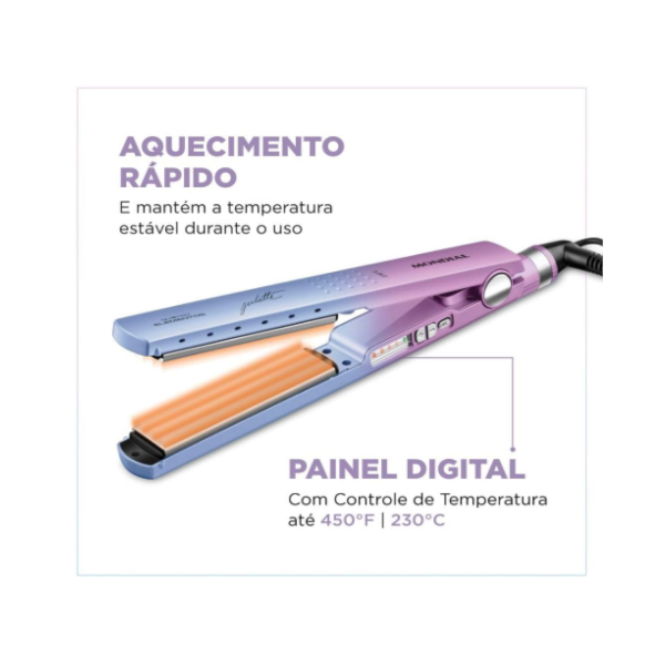 Prancha Alisadora Mondial By Juliette Bivolt P-JU-03 Azul/Rosa-00ed5c4d-02c5-4c1d-8869-bb63930f48db