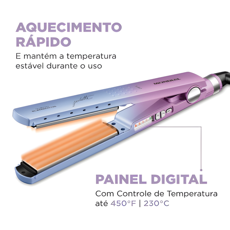 Prancha Alisadora Mondial By Juliette Bivolt P-JU-03 Azul/Rosa-0b98faab-9da4-48b1-b102-13e7bd6700d7