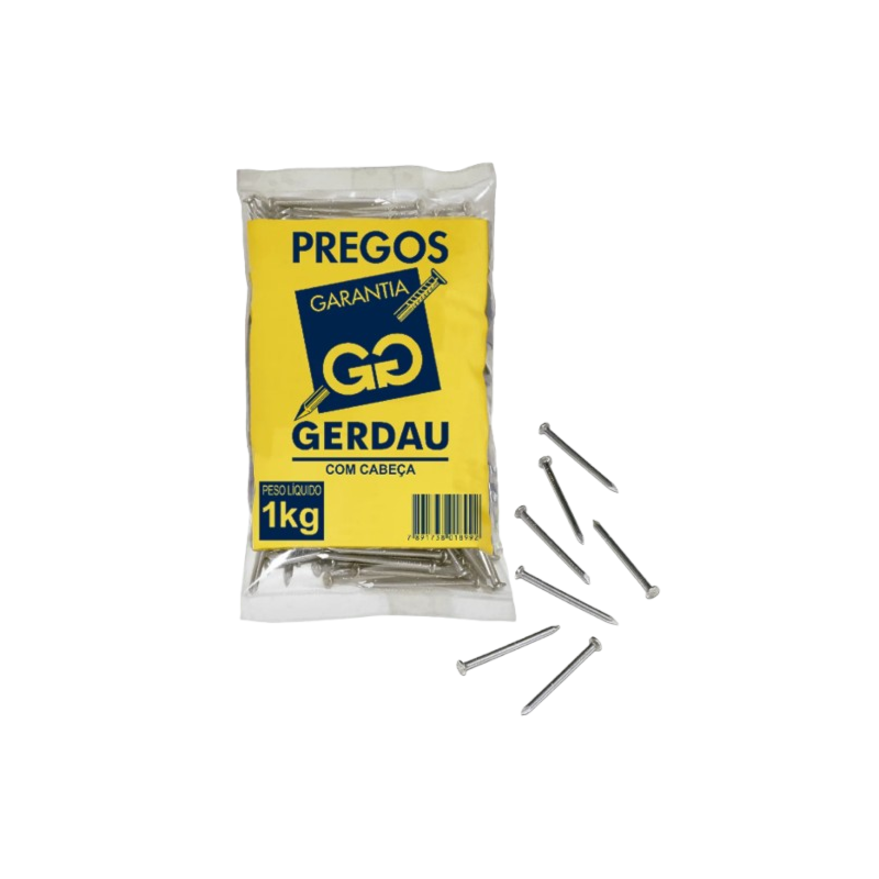 Prego com Cabeca Gerdau Galvanizado 17X27-2.1/2X11 POL