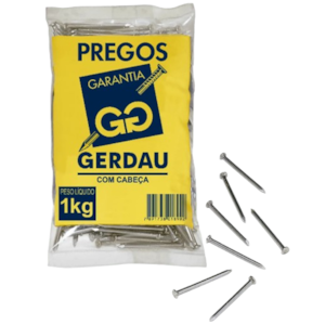 Prego com Cabeca Gerdau Galvanizado 18x27 2.1/2x10 POL CX 20