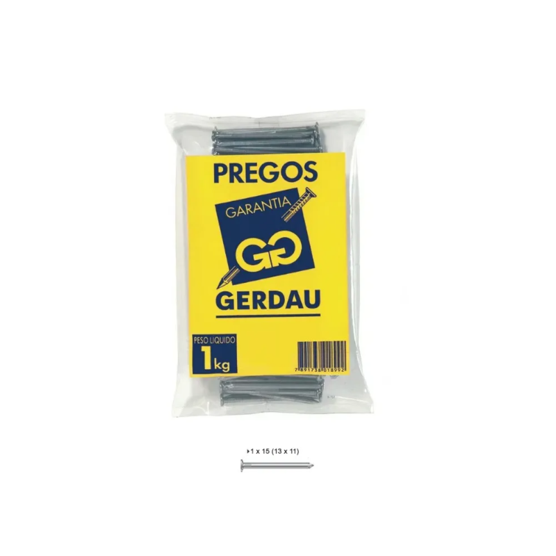 Prego Gerdau CCAB 13x11-1x15 POL CX 20-482f5496-6ce9-4659-925b-6ad36f6087ce