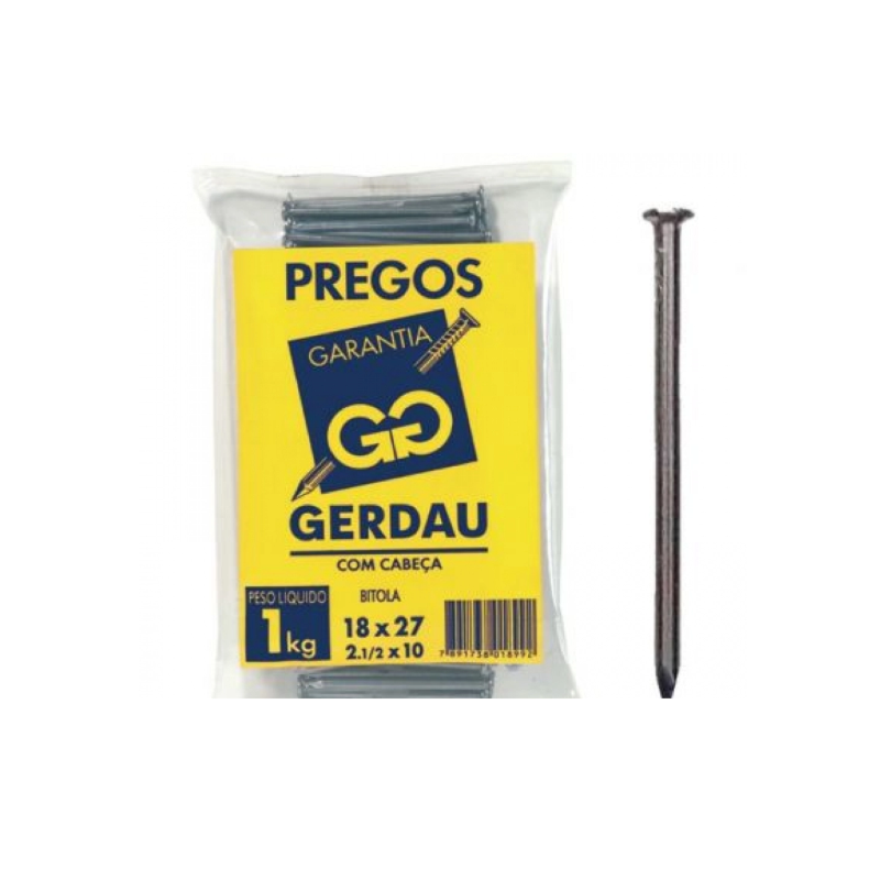 Prego Gerdau CCAB 18X36-3.1/4X10 POL Caixa 20