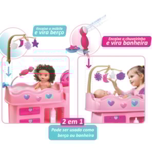 Quarto dos Sonhos Magic Toys 2 em 1 Rosa Infantil com Acessórios
