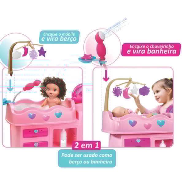 Quarto dos Sonhos Magic Toys 2 em 1 Rosa Infantil com Acessórios-b84e92b2-8e71-4d5c-9c5f-cc7abaab9006