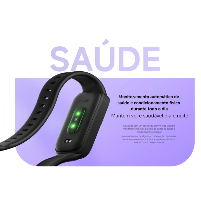 Relógio Pulseira Inteligente Xiaomi Band 9 Active, Monitoramento Cardíaco, Oxigênio no Sangue, 50 Modos Esportivos, Bateria Até 18 Dias-dc6cddee-1cb1-4732-9145-e7c9dcc70a51