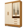 Roupeiro ACP Moveis Debora Capelinha 4 Portas 3 Gavetas com Espelho Cinamomo/Off White-7145fed6-a9fa-435d-86e3-4cf687d44d54