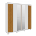 Roupeiro ACP Moveis Eliza 6 Portas 6 Gavetas Com Espelho Branco/Cinamomo-8cf1f9d2-2736-4182-938f-5e6cd8c9bac4