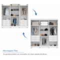 Roupeiro ACP Moveis Eliza 6 Portas 6 Gavetas Com Espelho Branco/Cinamomo-d31f4c07-1396-4cca-871c-5a9c23c974e3