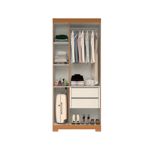 Roupeiro ACP Moveis Lana Prime 3 Portas Cinamomo/Off White-6aa265fd-a40f-4b8f-910f-d2f22828e3b4