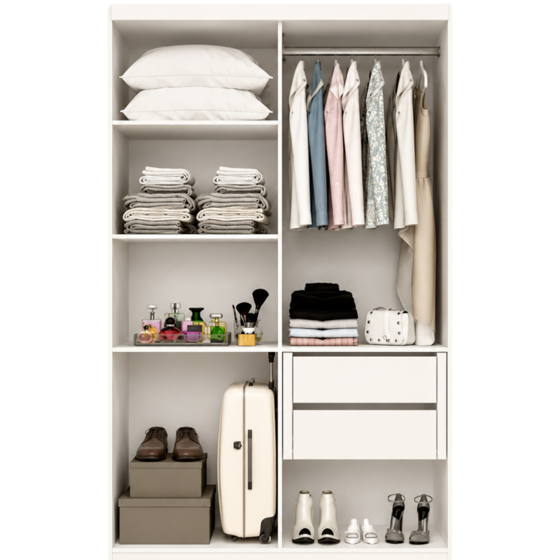Roupeiro ACP Moveis Lana Prime 4 Portas 2 Gavetas Branco 25324.2-6b42db95-c636-4f8e-bed5-686c1bc71ad3