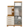 Roupeiro ACP Moveis Melissa 2 Portas 4 Gavetas com Espelho Cinamomo/Off White-58a3ca48-2573-4f60-930e-564c84e0d225