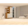 Roupeiro ACP Moveis Melissa 2 Portas 4 Gavetas com Espelho Cinamomo/Off White-2647d818-260e-4e28-b7c4-9f3e38886a01