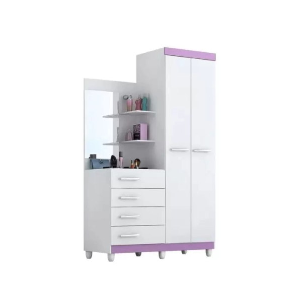 Roupeiro ACP Moveis Melissa 2 Portas 4 Gavetas com Espelho Flex-d3c40c5b-09a8-4d9b-bc23-a5f836e4f36a