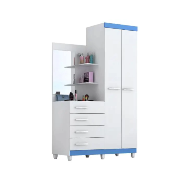 Roupeiro ACP Moveis Melissa 2 Portas 4 Gavetas com Espelho Flex-bfaeb4e4-a317-4656-881b-efc5c695ba20