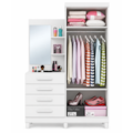 Roupeiro ACP Moveis Melissa 2 Portas 4 Gavetas com Espelho Flex-1dba07d4-f135-45ff-837c-37ce2c290054