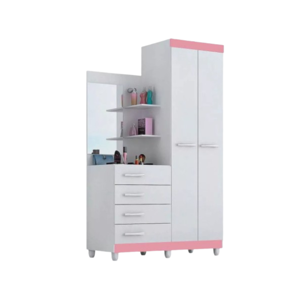 Roupeiro ACP Moveis Melissa 2 Portas 4 Gavetas com Espelho Flex-c4db2221-722f-4524-83ee-24453da5a4f4
