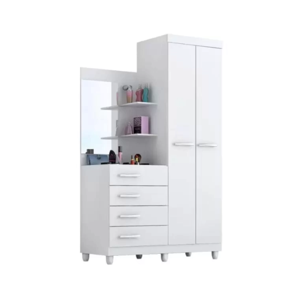 Roupeiro ACP Moveis Melissa 2 Portas 4 Gavetas com Espelho Flex-4fb33ee3-b696-4321-ab32-4bc5ecb29b86