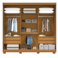 Roupeiro ACP Moveis Zara 3 Portas 4 Gavetas com Espelho Cinamomo/Off White/Cinamomo-cff5045e-974d-4719-98bc-5f197f3190d3