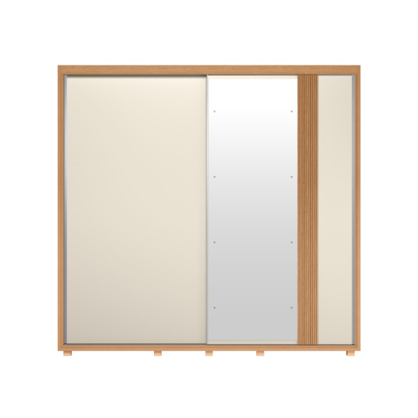 Roupeiro Albatroz Acacia 2 Portas de Correr 4 Gavetas com 4Espelho Freijo/Off White/Titanium Flex-5a03ad83-e0b0-4dd5-aa54-3aea27addb27