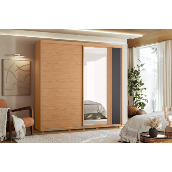 Roupeiro Albatroz Acacia 2 Portas de Correr 4 Gavetas com 4Espelho Freijo/Off White/Titanium Flex-31777708-7625-4dae-87bd-044fa32427d0