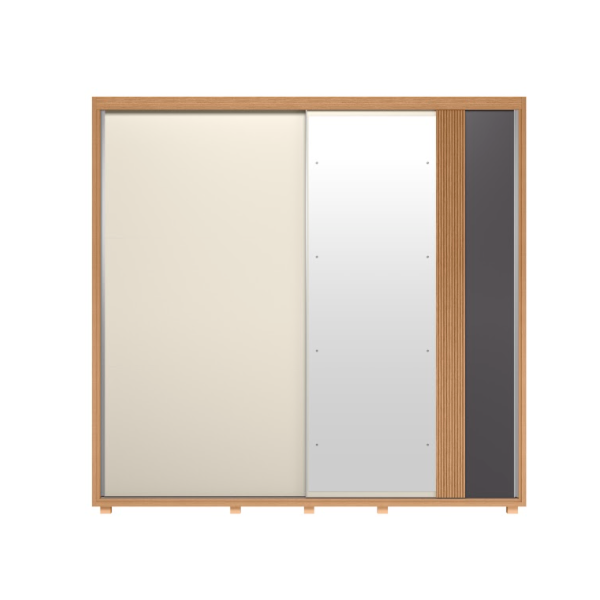 Roupeiro Albatroz Acacia 2 Portas de Correr 4 Gavetas com 4Espelho Freijo/Off White/Titanium Flex-3d1e71d9-f6dc-48ba-81dd-5011c9f5f12b