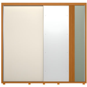 Roupeiro Albatroz Acacia 2 Portas de Correr 4 Gavetas com 4Espelhos Cinamomo/Off White/Salvia Flex