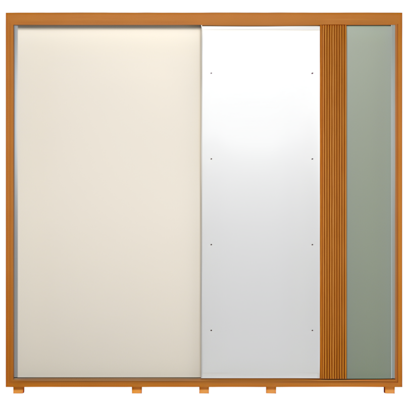 Roupeiro Albatroz Acacia 2 Portas de Correr 4 Gavetas com 4Espelhos Cinamomo/Off White/Salvia Flex-af95854b-2bb1-4e4c-9a27-48c9febf66dd