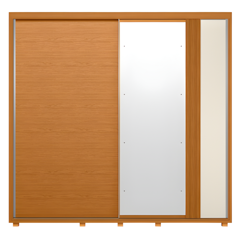 Roupeiro Albatroz Acacia 2 Portas de Correr 4 Gavetas com 4Espelhos Cinamomo/Off White/Salvia Flex-7876770d-49da-417c-b3d1-a34ba8b3659c