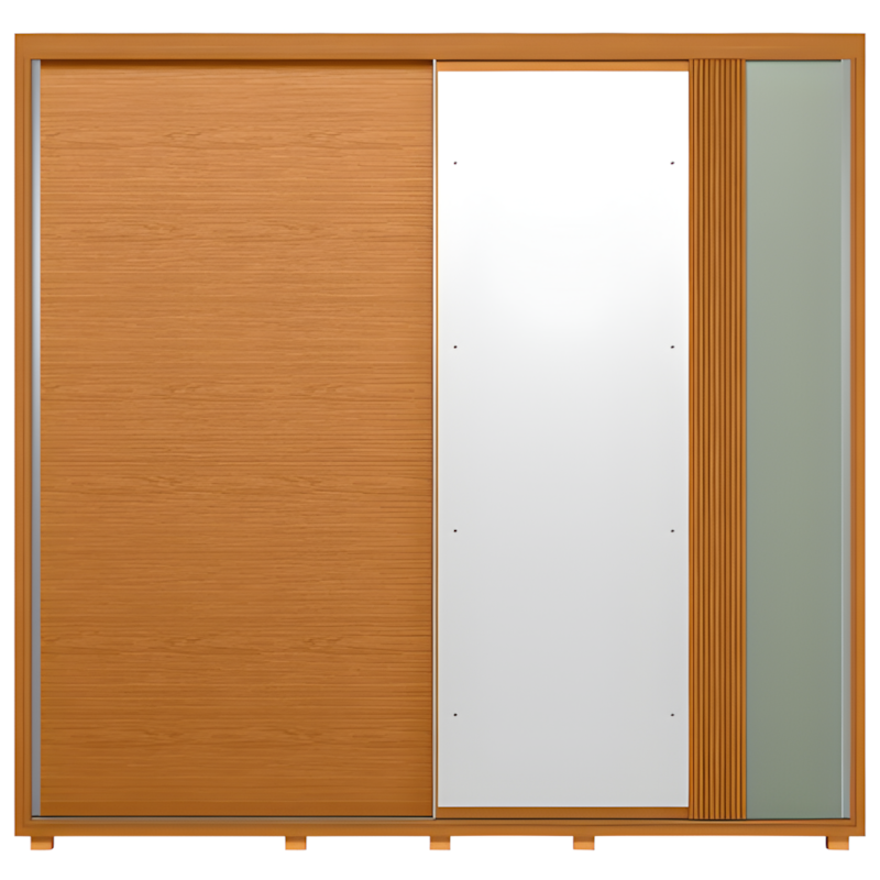 Roupeiro Albatroz Acacia 2 Portas de Correr 4 Gavetas com 4Espelhos Cinamomo/Off White/Salvia Flex-010631c5-e240-40d8-bbf5-02fe95b302e9
