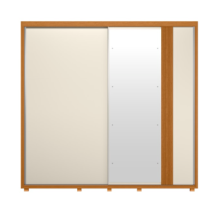 Roupeiro Albatroz Acacia 2 Portas de Correr 4 Gavetas com 4Espelhos Cinamomo/Off White/Salvia Flex