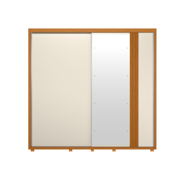 Roupeiro Albatroz Acacia 2 Portas de Correr 4 Gavetas com 4Espelhos Cinamomo/Off White/Salvia Flex-c209762b-0646-4113-b931-daeaf69da503
